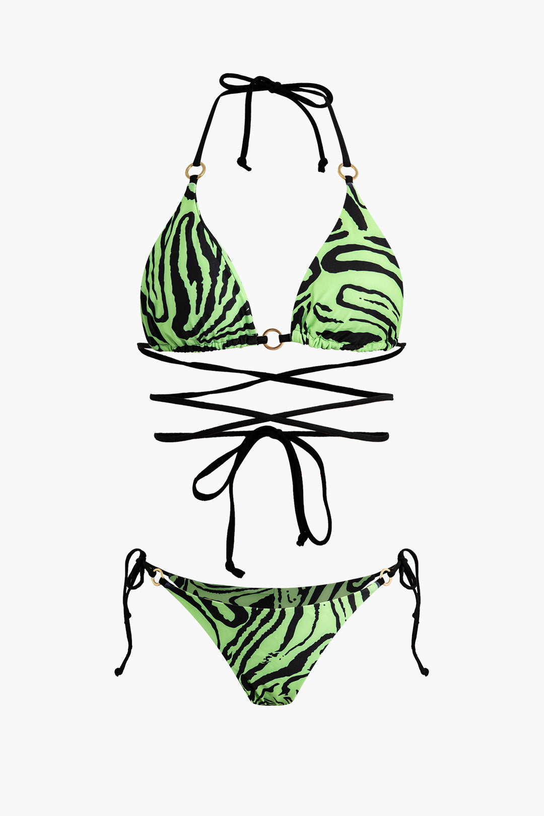 Zebra Print Halter Bikini Set