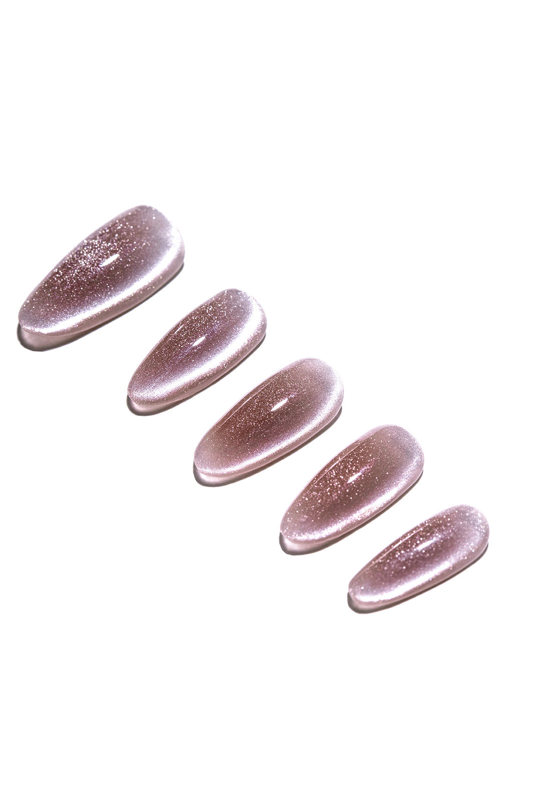 Crystal Cat Eye Almond Shape Handmade Nail Art