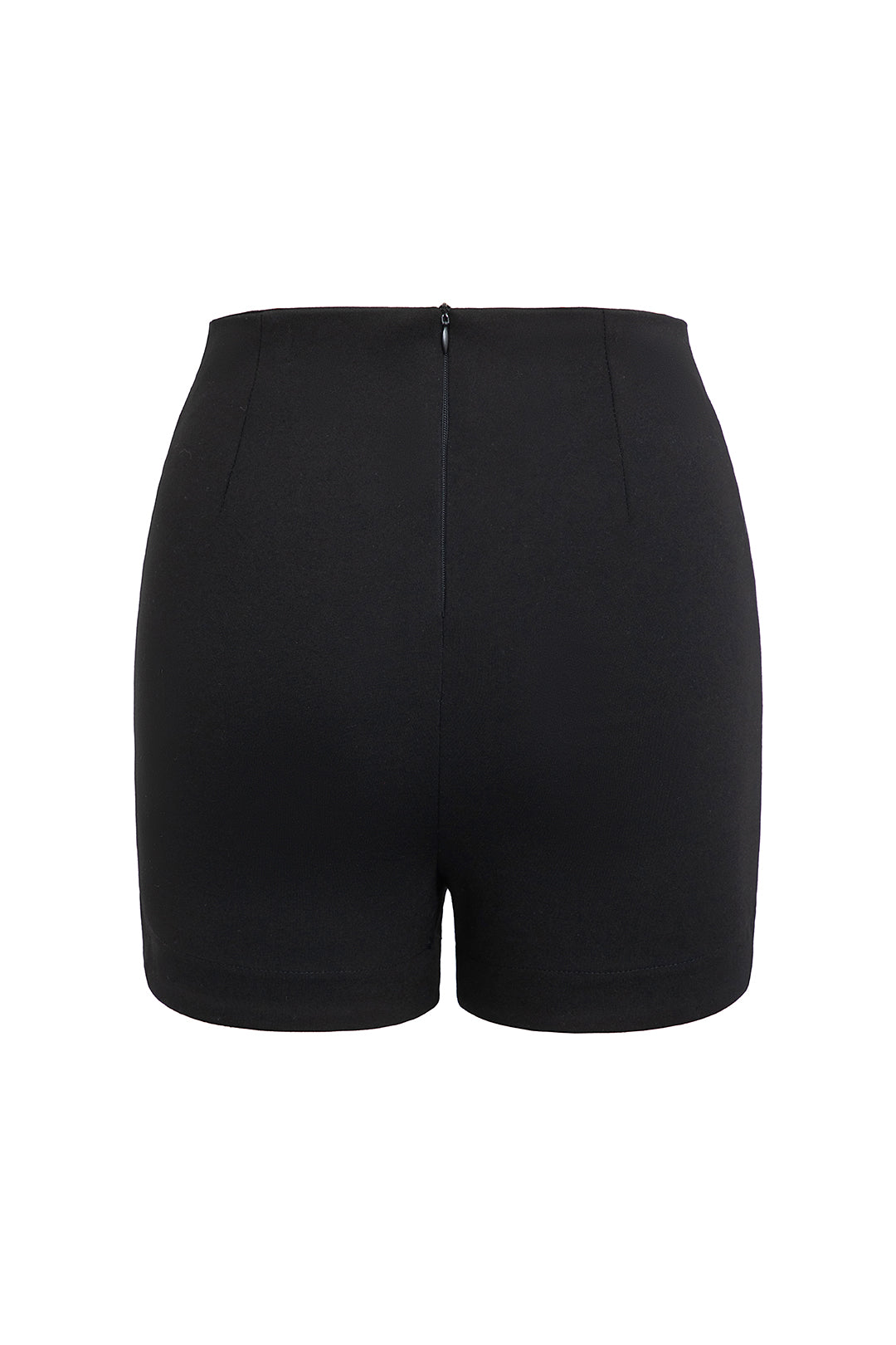 Solid Slim Fit Zipper Shorts