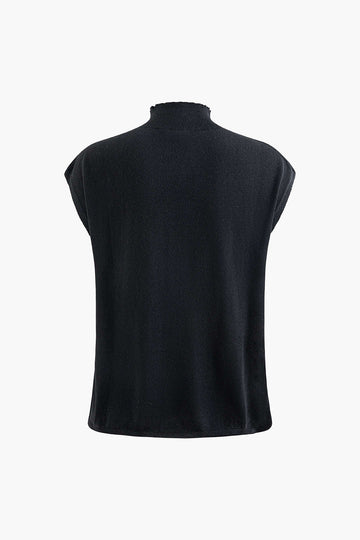 Mock Neck Sleeveless Knit Top