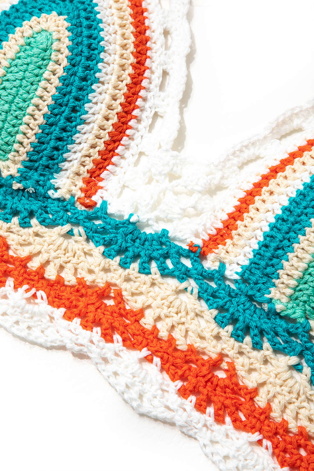 Rainbow Crochet Knit Halter Top