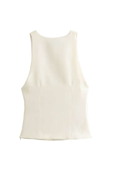 Solid V-neck Tank Top