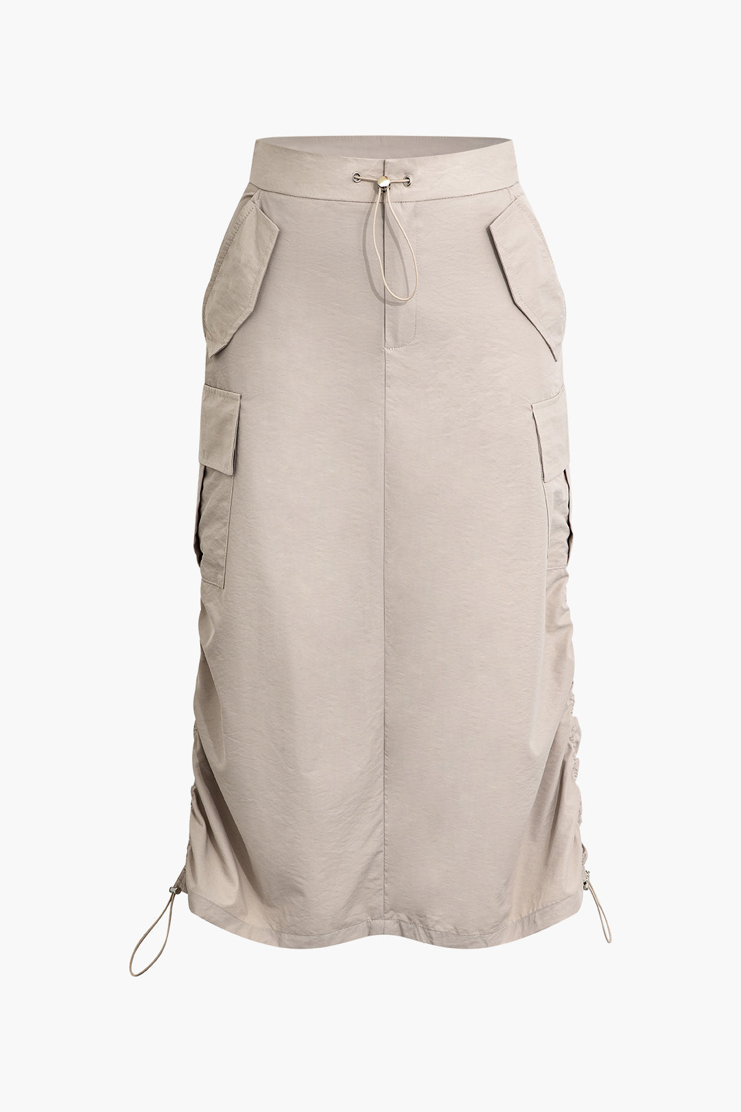 Drawstring Pocket Midi Skirt