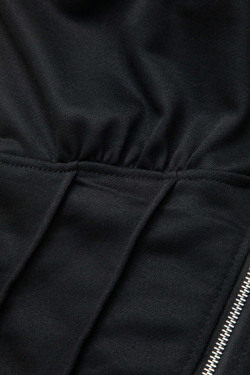 Hooded Half Zipper V-neck Jacket