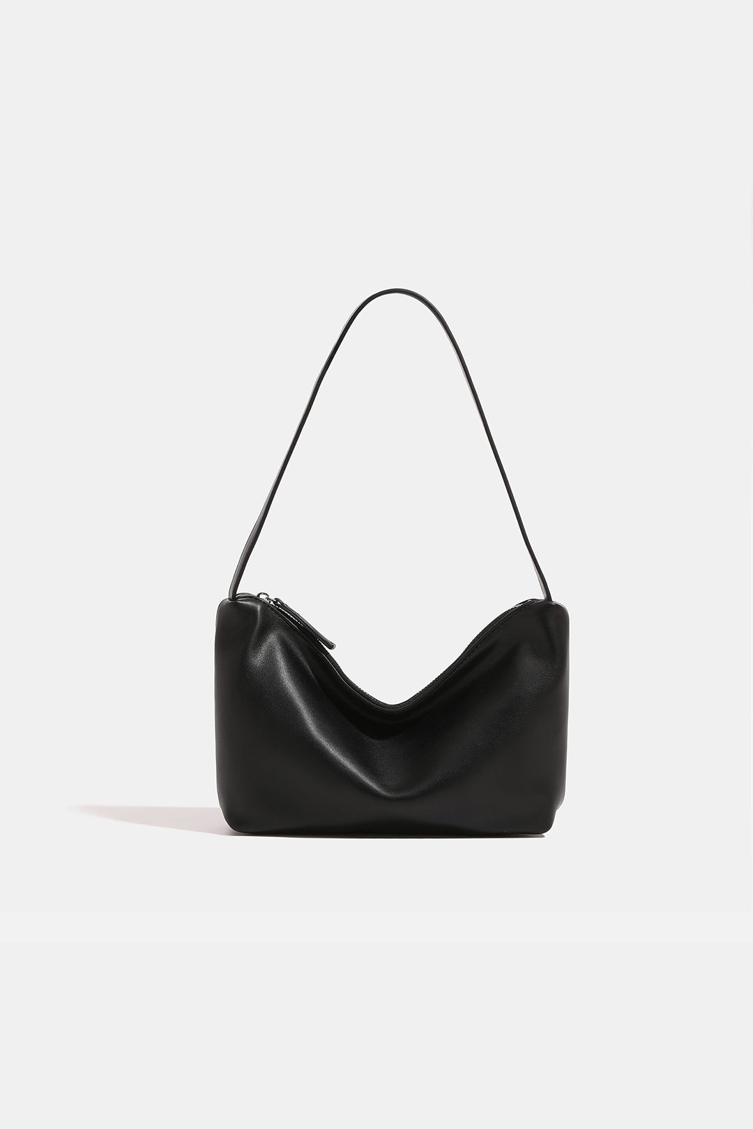 Faux Leather Zip Shoulder Bag