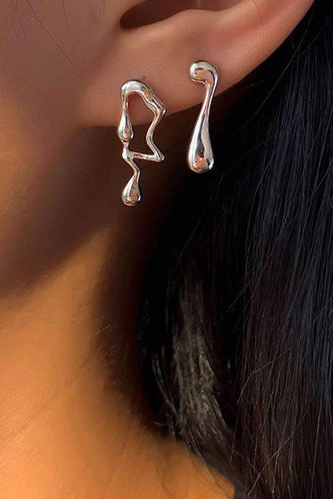 Asymmetric Water Drop Shaped Earrings