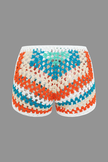 Contrast Crochet Shorts