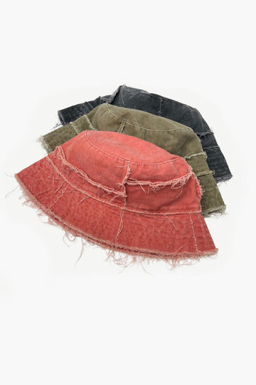 Frayed Distressed Bucket Hat