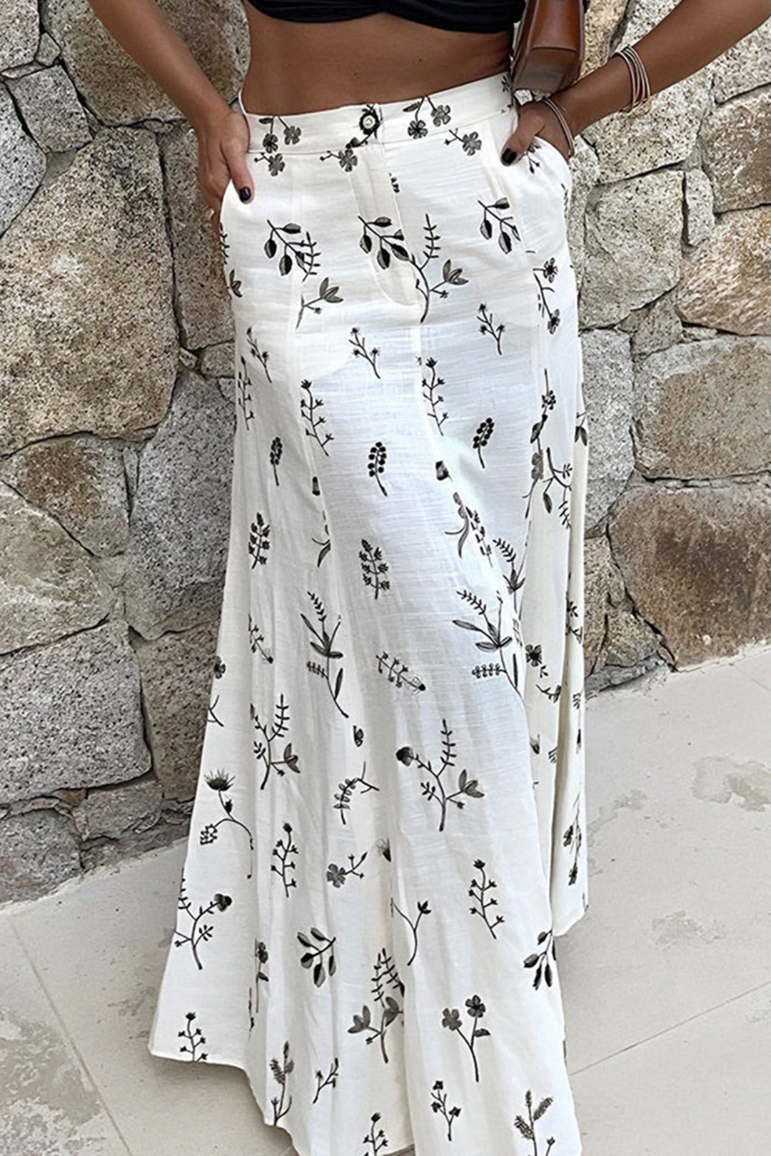 Botanical Print Maxi Skirt