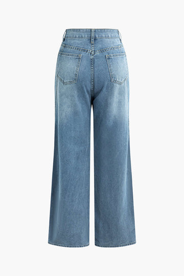 Faded Straight Leg Jeans