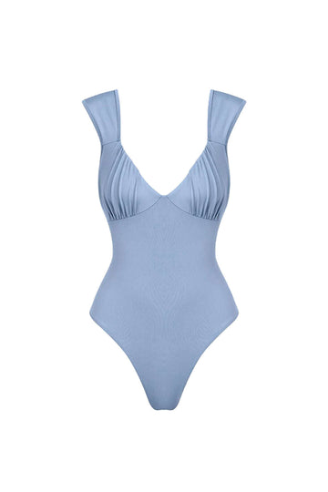 V-neck Ruched Bodysuit