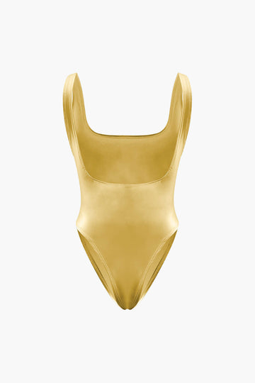 Metallic Square Neck Bodysuit