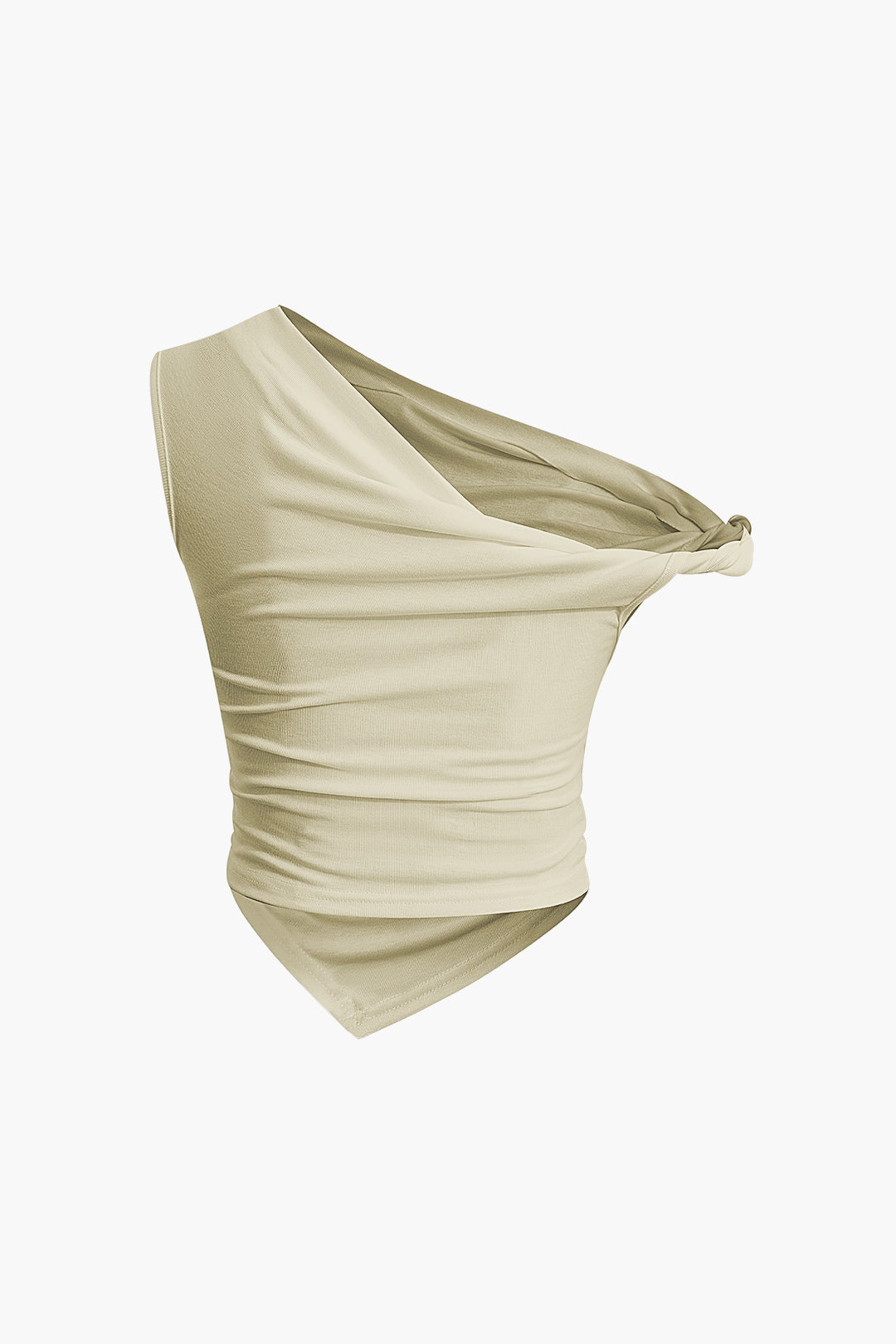 Asymmetrical Twist Ruched T-shirt