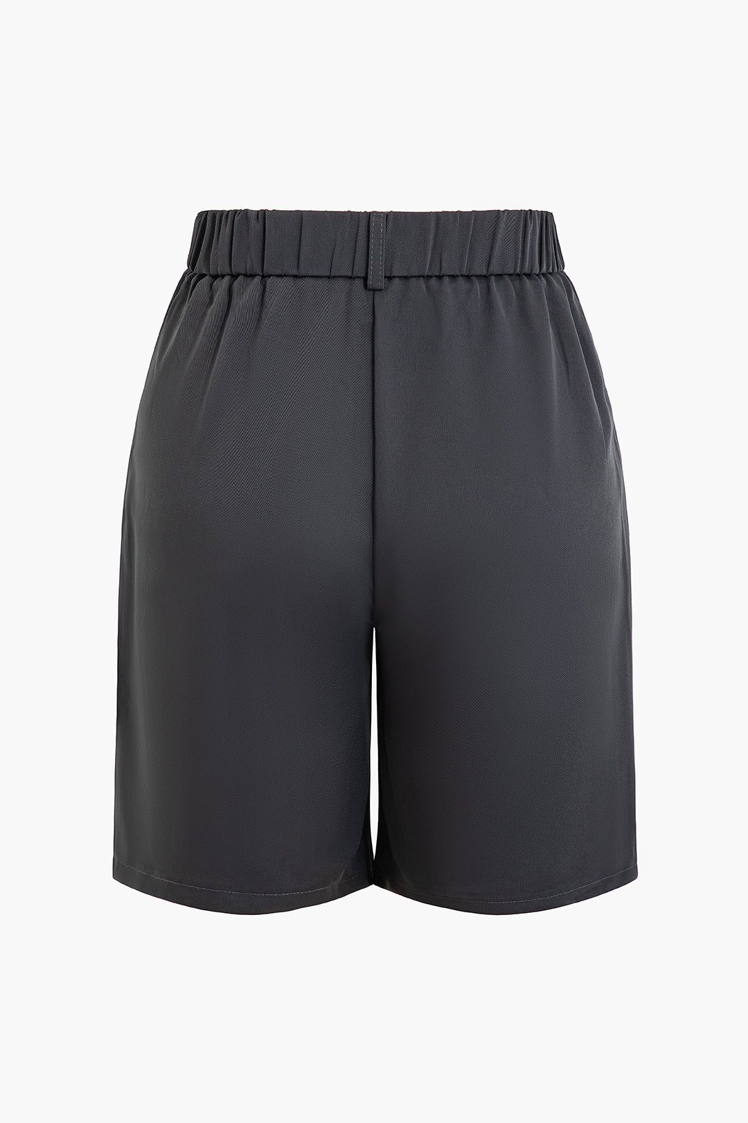 Solid Pleated Shorts